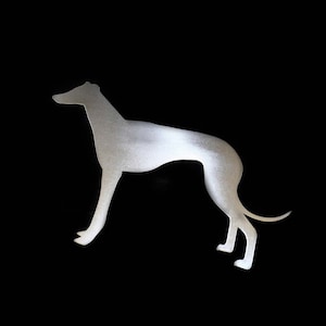Gebürsteter Windhund aus Edelstahl - Haustier Hundeschild / Kunst