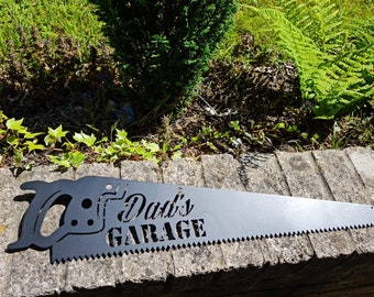 Dad's Garage - Saw Shape - Garden Wall Art