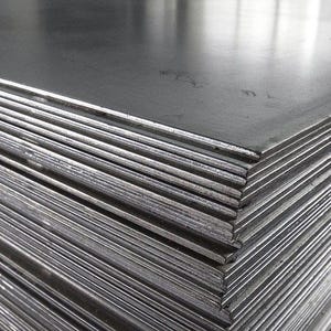 May include: A stack of metal sheets, likely steel, with a smooth, reflective surface. The sheets are stacked neatly, creating a pattern of parallel lines.