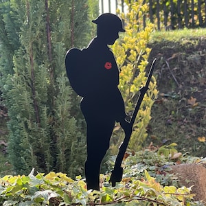 12&quot; to 5 Foot Tall Metal Unknown Soldier Statue, Commemorative Soldier Gifts, Remembrance Day Statue