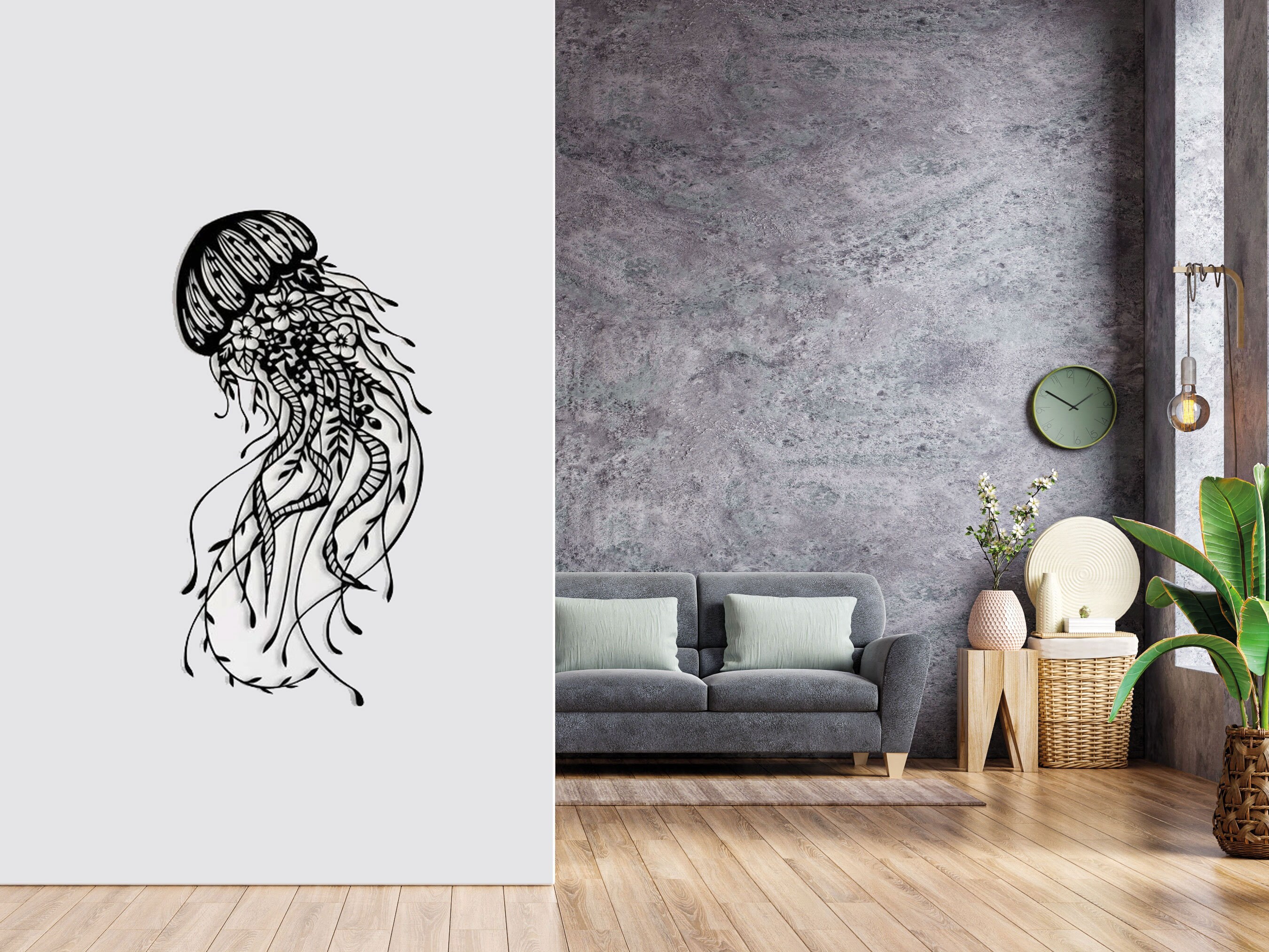 Metal Jellyfish Wall Art Metal Wall Decor Marine Life Wall Etsy