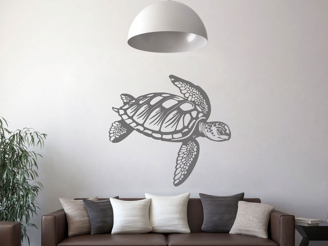 Metal Sea Turtle Wall Art Decoration, Metal Sea Life Sculpture, Sea Turtle Decor, Marine Metal