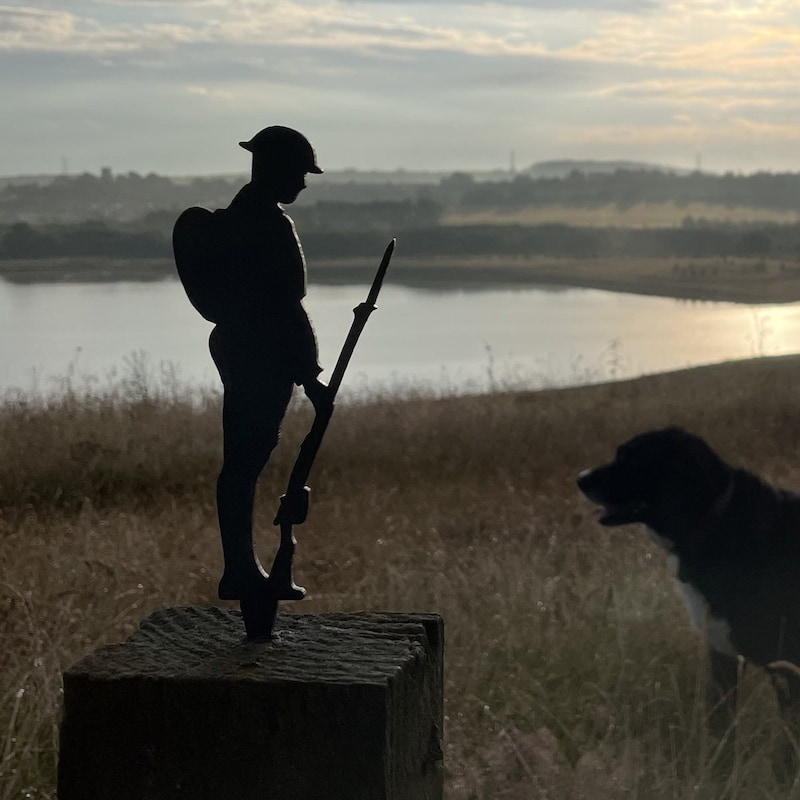 Lest We Forget Tommy Soldier Silhouette Military Statue Remembrance Day Sculpture Army Poppy Metal Art Figurine Veteran Memorial Ornament - UK