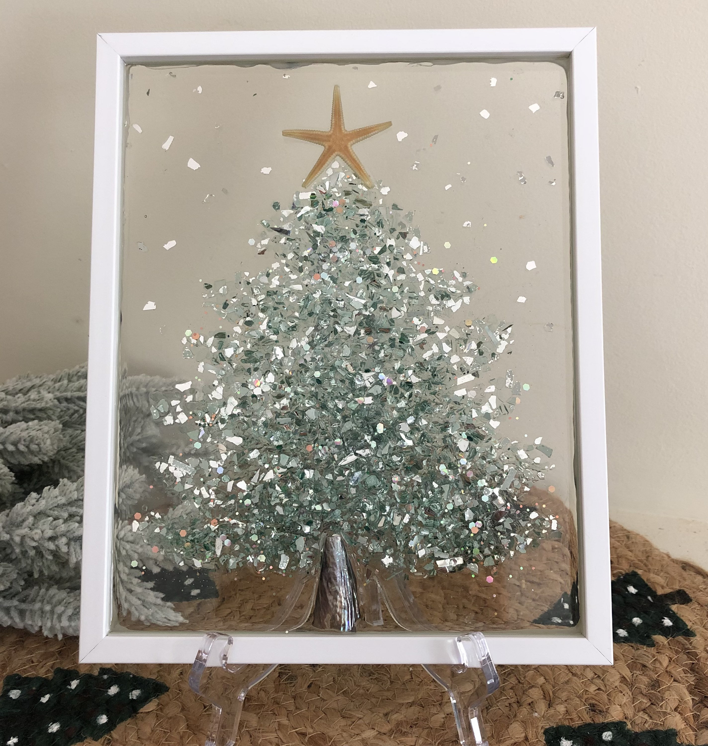 Crushed Glass Christmas Tree on Reclaimed Barn Wood – Felecia Christian  Media