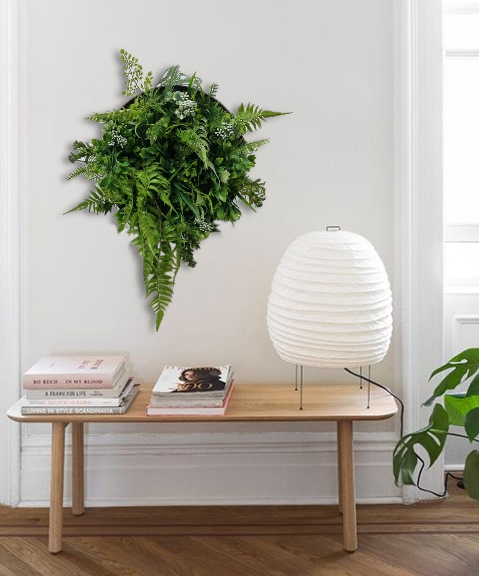 Artificial Plants Round Wall Art Home Decor Smell of Etsy