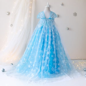 Déguisement princesse Elsa fille pour cosplay Elsa, fête d'anniversaire fille Elsa et déguisement fille Elsa, robe princesse fleur Elsa image 6