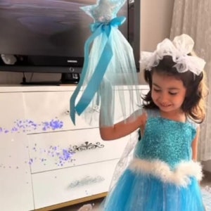 Déguisement princesse Elsa fille pour cosplay Elsa, fête d'anniversaire fille Elsa et déguisement fille Elsa, robe princesse fleur Elsa image 3