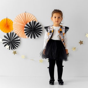 Cat Vest and Black Tutu Skirt Set: Kids Party Outfit