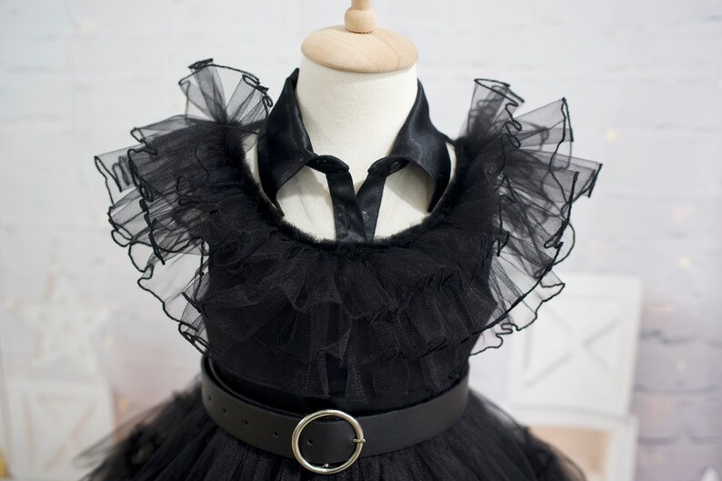 Wednesday Tulle Dress Wednesday Cosplay Costume Birthday Wednesday Dress Black Dress Teenager Tulle Dance Costume image 1