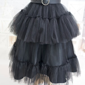 Wednesday Tulle Dress Wednesday Cosplay Costume Birthday Wednesday Dress Black Dress Teenager Tulle Dance Costume image 6