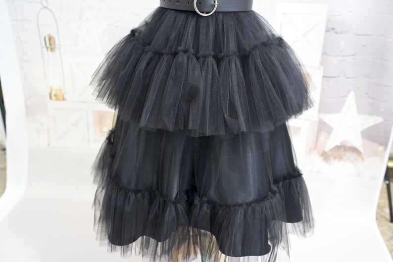 Wednesday Tulle Dress Wednesday Cosplay Costume Birthday Wednesday Dress Black Dress Teenager Tulle Dance Costume image 6