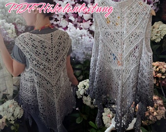 Hippie Soul, Eine Tuchweste, PDF Datei auf Deutsch mit Handschriftlicher Häkelschrift