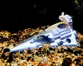 Crashed Sternzerstörer Aquarium & Reptilien Tank Dekor Sci-Fi Wrack Gelände