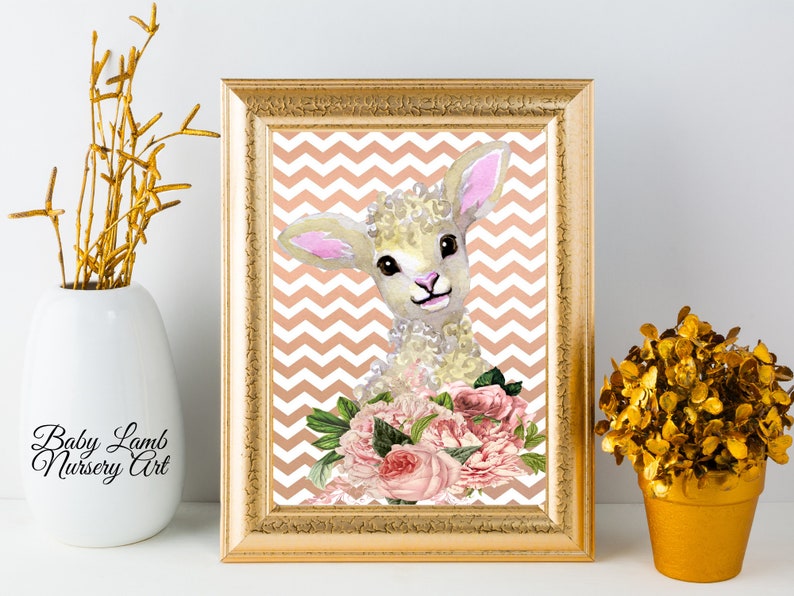 Nursery Baby Lamb Wall Art Baby Animal Wall Art Printable Etsy