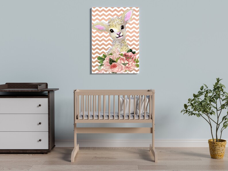 Nursery Baby Lamb Wall Art Baby Animal Wall Art Printable Etsy
