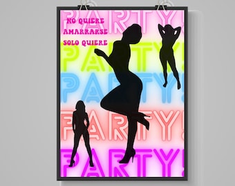 Fiesta, Cartel de Bad Bunny imprimible, Carátula del álbum Un Verano Sin Ti, Arte de pared digital Latinx