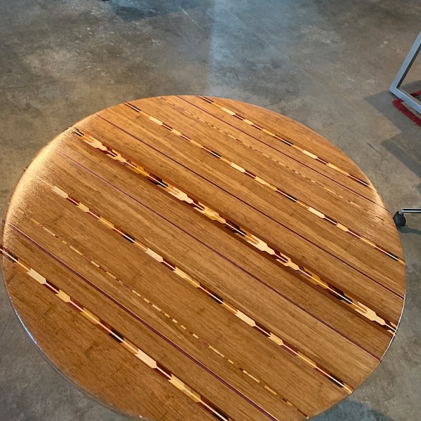 Inlay Wood Side Table Etsy