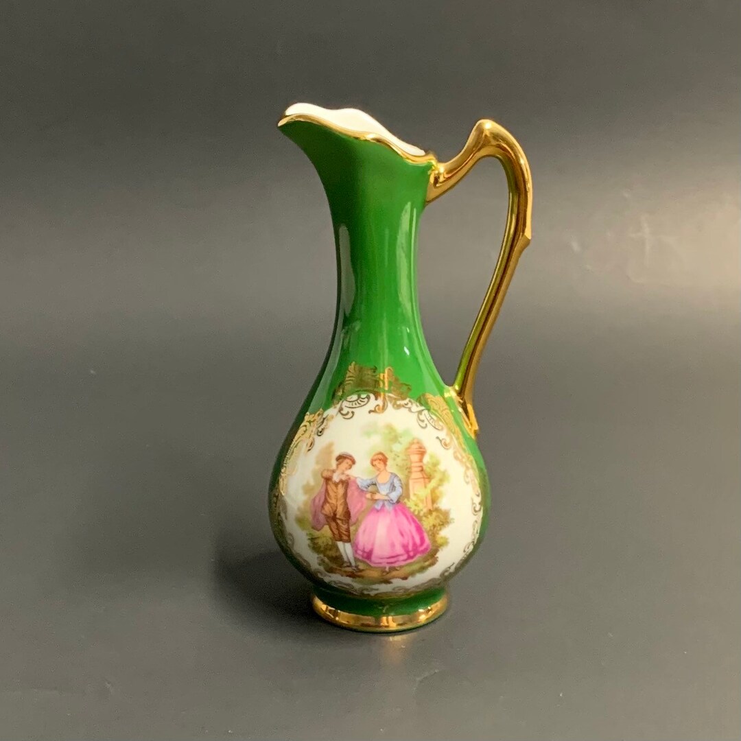 Vintage Fragonard Limoges La Reine France Vase Pitcher Etsy