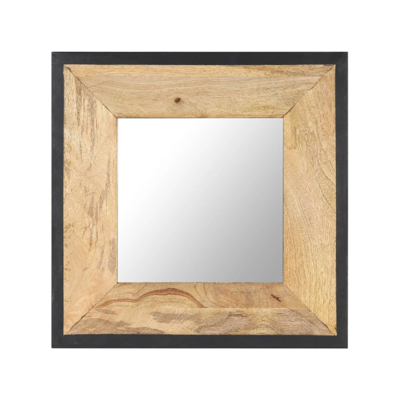 Solid Mango Wood Mirror with A Natural Black Frame Etsy