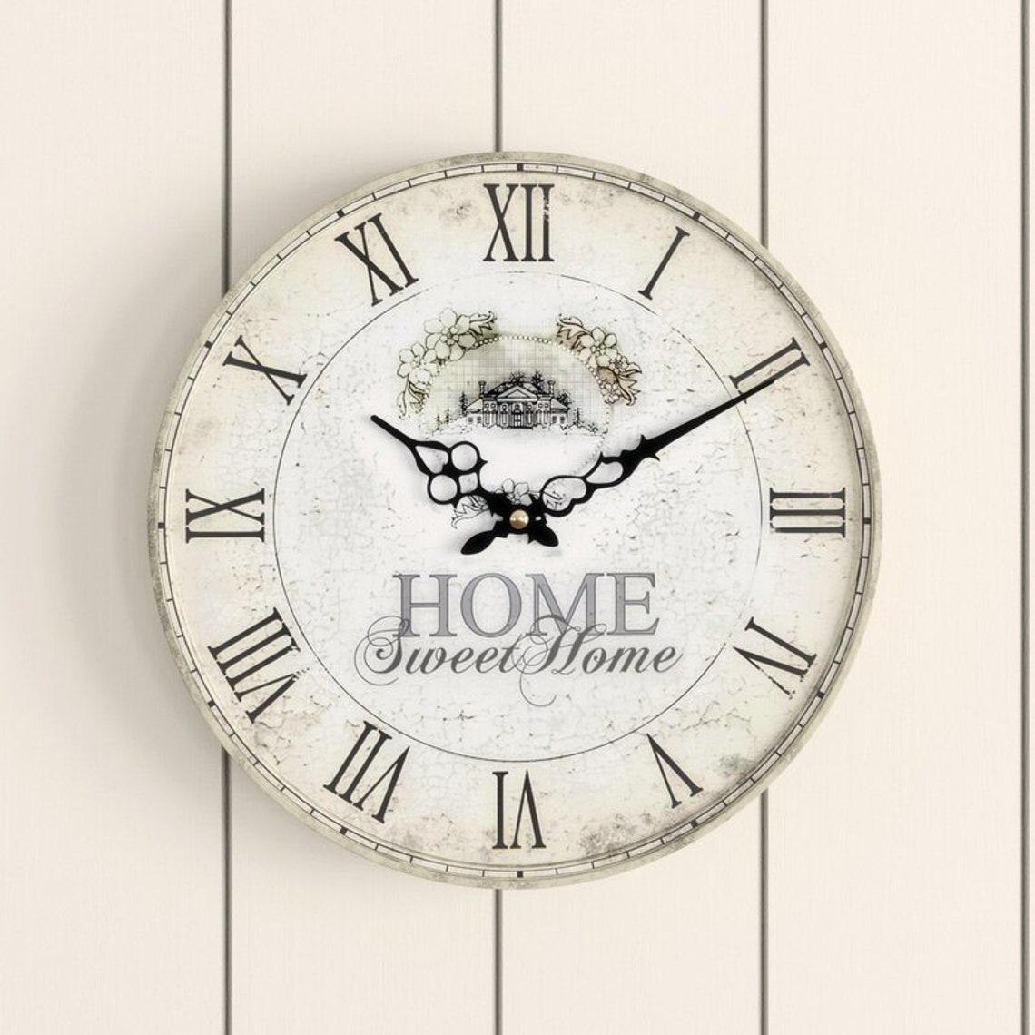 Home Sweet Home Vintage Wall Clock 34cm Etsy