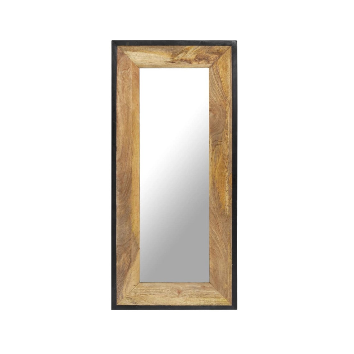 Solid Mango Wood Mirror with A Natural Black Frame Etsy