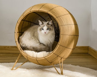 cat wicker ball