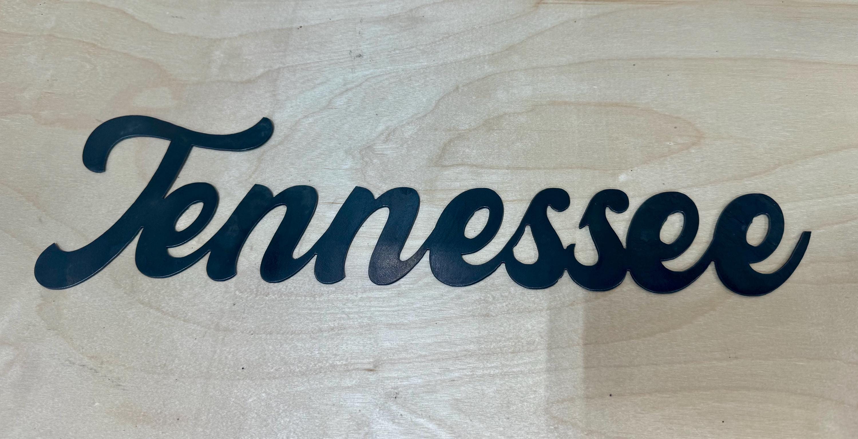 Tennasee Script Logo Tennessee Script Metal Wall Art - Etsy