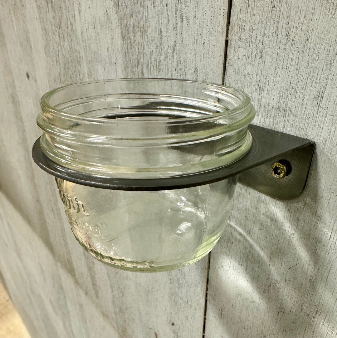 Wide Mouth Mason Jar Holder Wall Mount 2 Pack Etsy