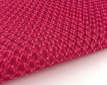 Fuchsia/Hot Pink 9 inch Birdcage Veiling Fabric Material for Millinery Supplies for Fascinator Hats Making Headband for Crafting Accessory