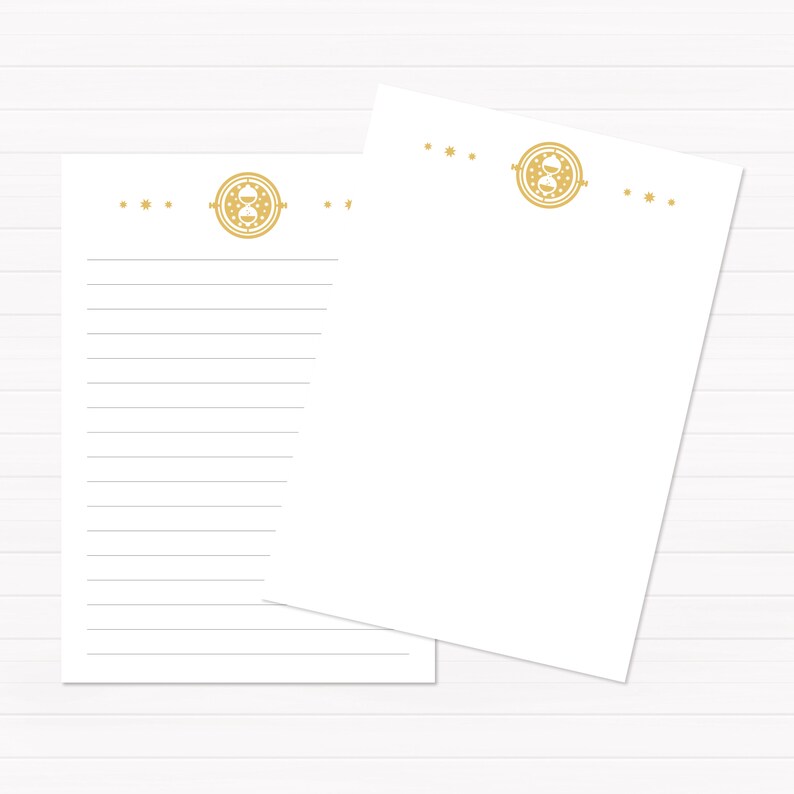 harry potter time turner printable paper lined and unlined etsy