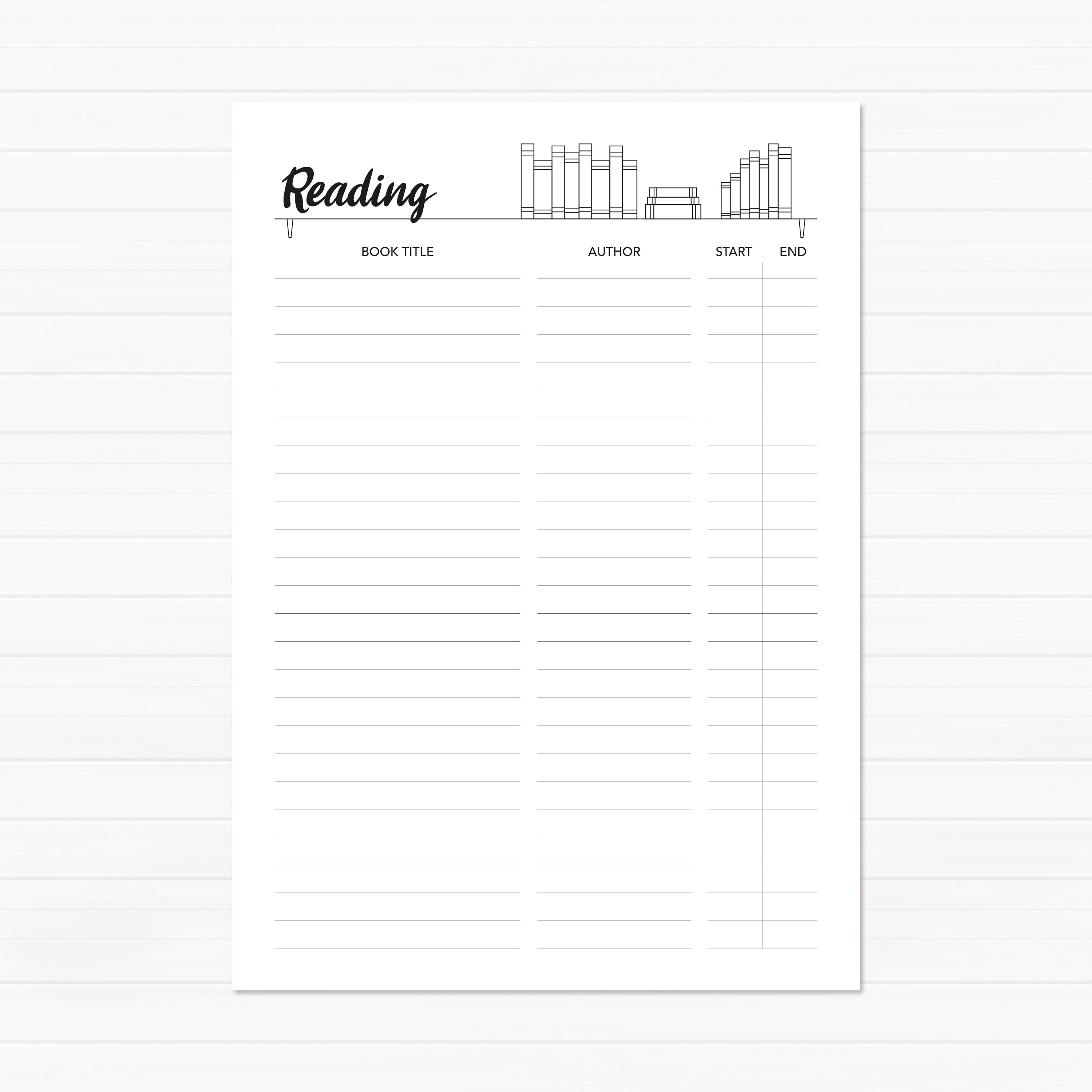 Printable reading tracker books tracker instant download | Etsy