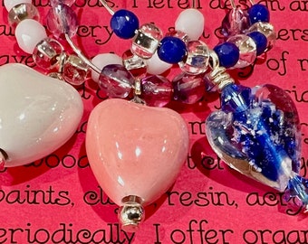 Heart Wine Glass Charms | Set of 6 | Fancy Barware | Wine Glass Jewelry