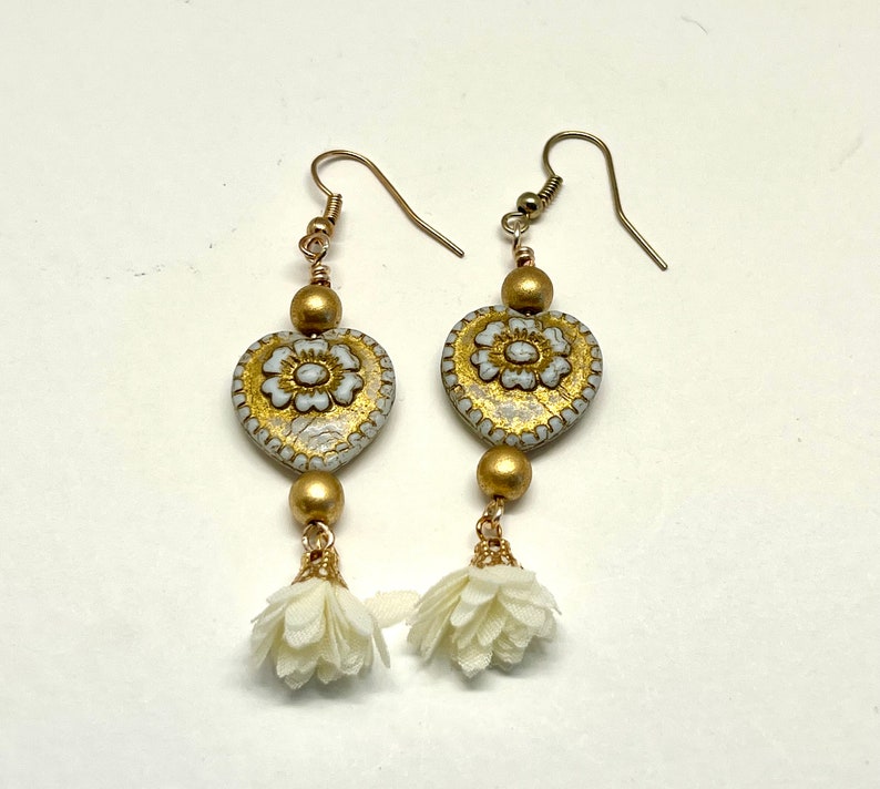 Handmade Fancy Earrings Dangle and Drop Style Earrings Frilly Ladies Earrings Long Earrings image 3