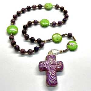 Anglican rosary prayer beads | Jasper and Magnesite Rosary | Religious Gift | Powerful Rosary