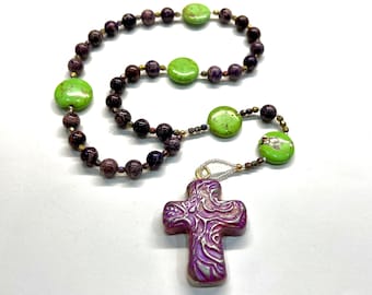 Anglican rosary prayer beads | Jasper and Magnesite Rosary | Religious Gift | Powerful Rosary