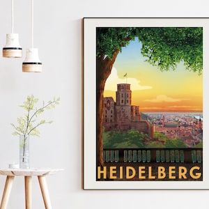 Affiche de voyage vintage Heidelberg