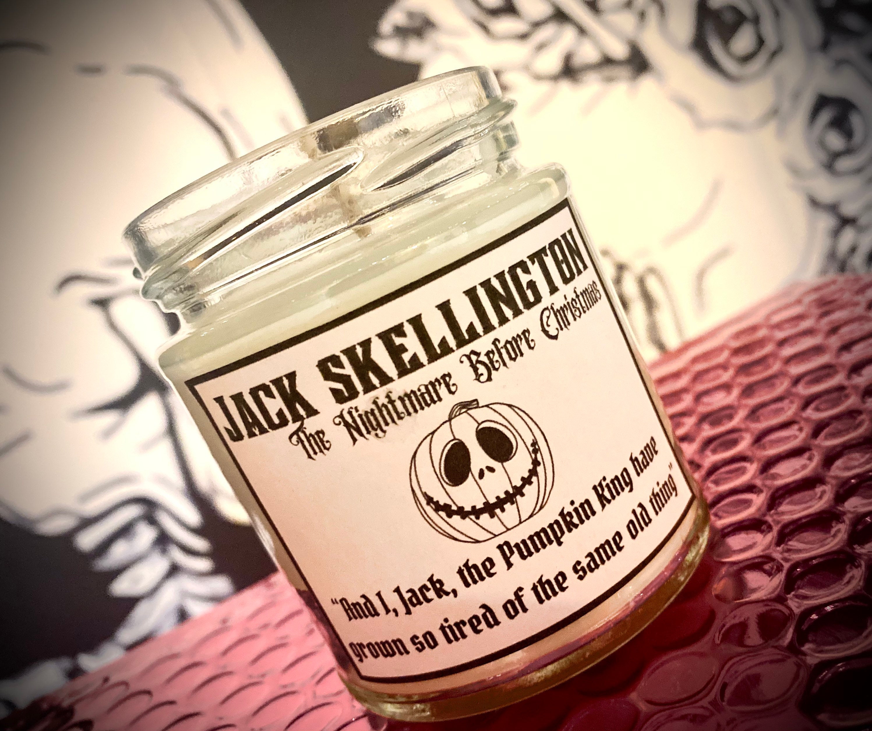 Jack Skellington inspired candle The nightmare before Etsy