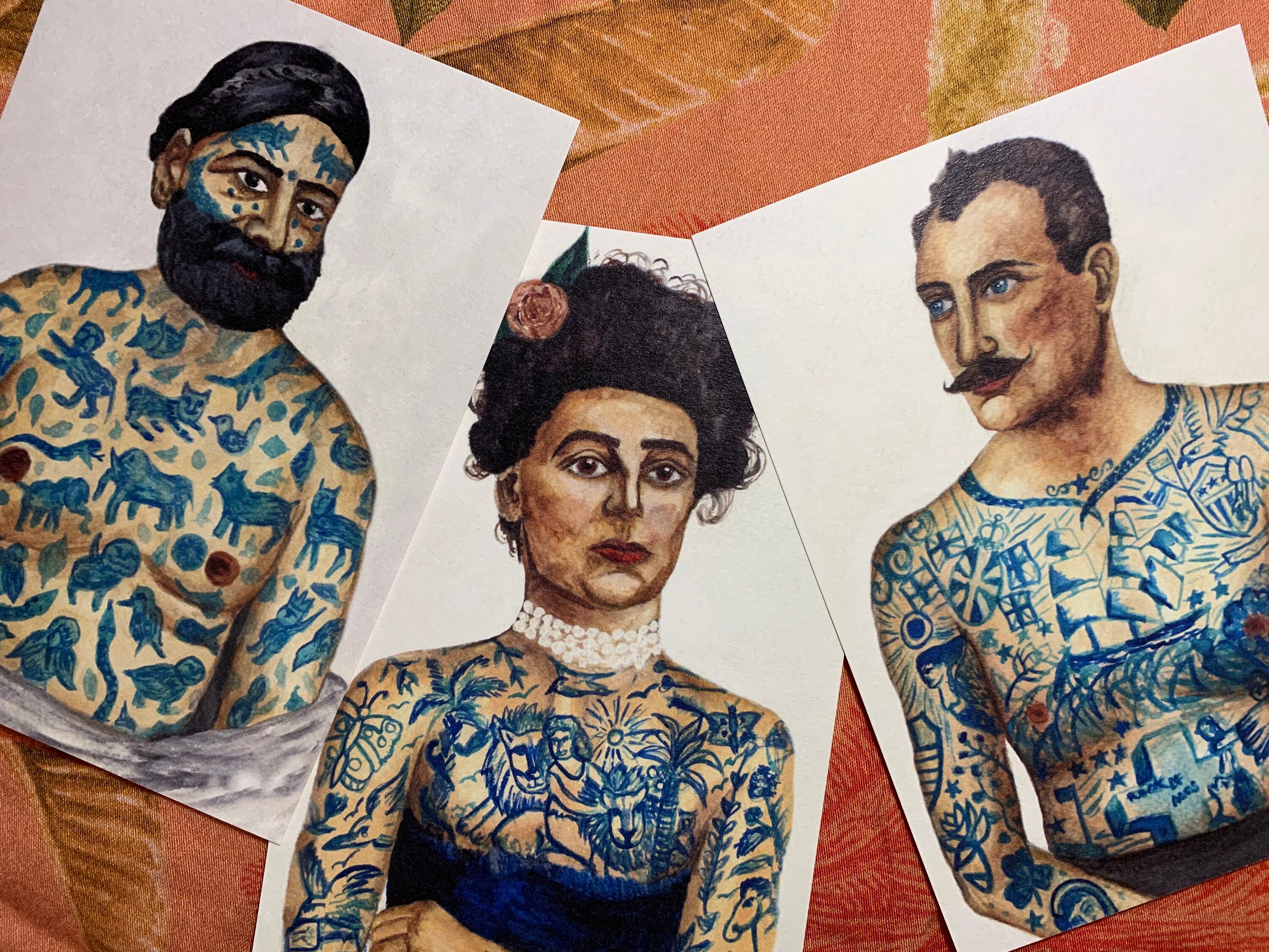 A6 3 Postcards Set or Individual Historical Tattooed Victorian Figures  Captain George Costentenus Martin Hindlebrandt Maud Wagner Tattoo - Etsy