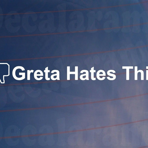 Autoaufkleber „GRETA Hates This Thumbs Down FB“, lustiger Aufkleber für Fenster, Stoßstange, Kofferraum und Tür