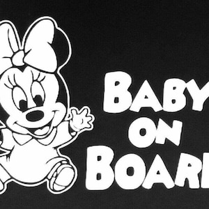 Naklejka na mini myszkę, naklejka na samochód Baby On Board, naklejka na okno na zderzak roweru, naklejka winylowa dla dzieci
