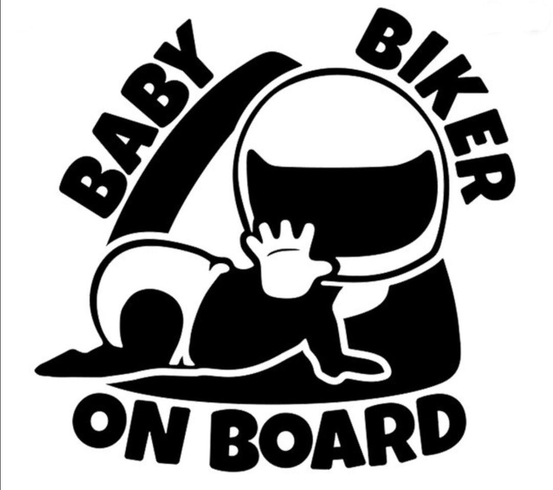 Biker Baby on Board Funny Car Child Children Window Bumper