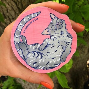 Grey Kitty Vinyl Sticker - Ellie McGinnis Co.