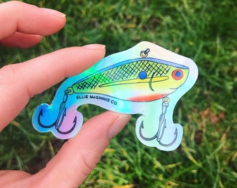 Naklejka winylowa z holograficzną przynętą wędkarską - Ellie McGinnis Co.