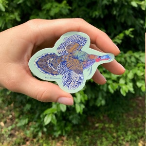 Flying Turkey on Sage Vinyl Sticker - Ellie McGinnis Co.