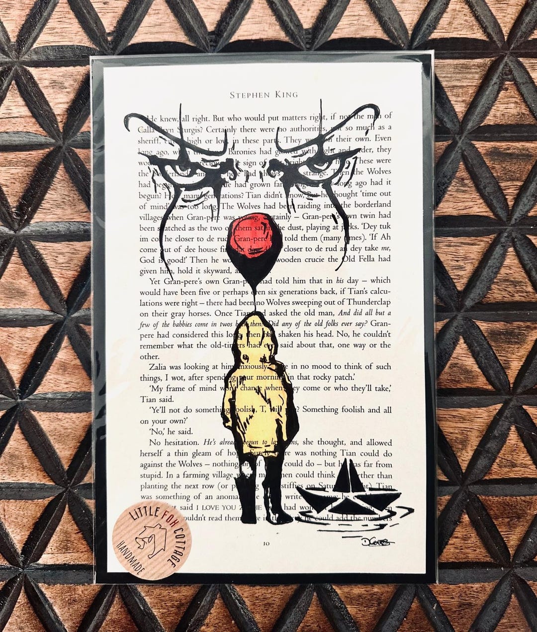 Hand Drawn Book Page Art. Stephen King Book Page. Pennywise the Dancing ...