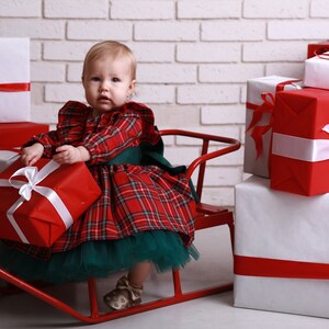 Robe bébé fille de Noël, robe de Noël tout-petit filles, Robe de Noël personnalisée, robe pour Noël, Tenue de Noël Livraison express image 1