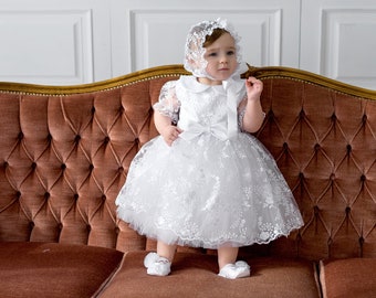 Christening gown girl, toddler baptism gown, baby girl baptism dress, newborn blessing dress