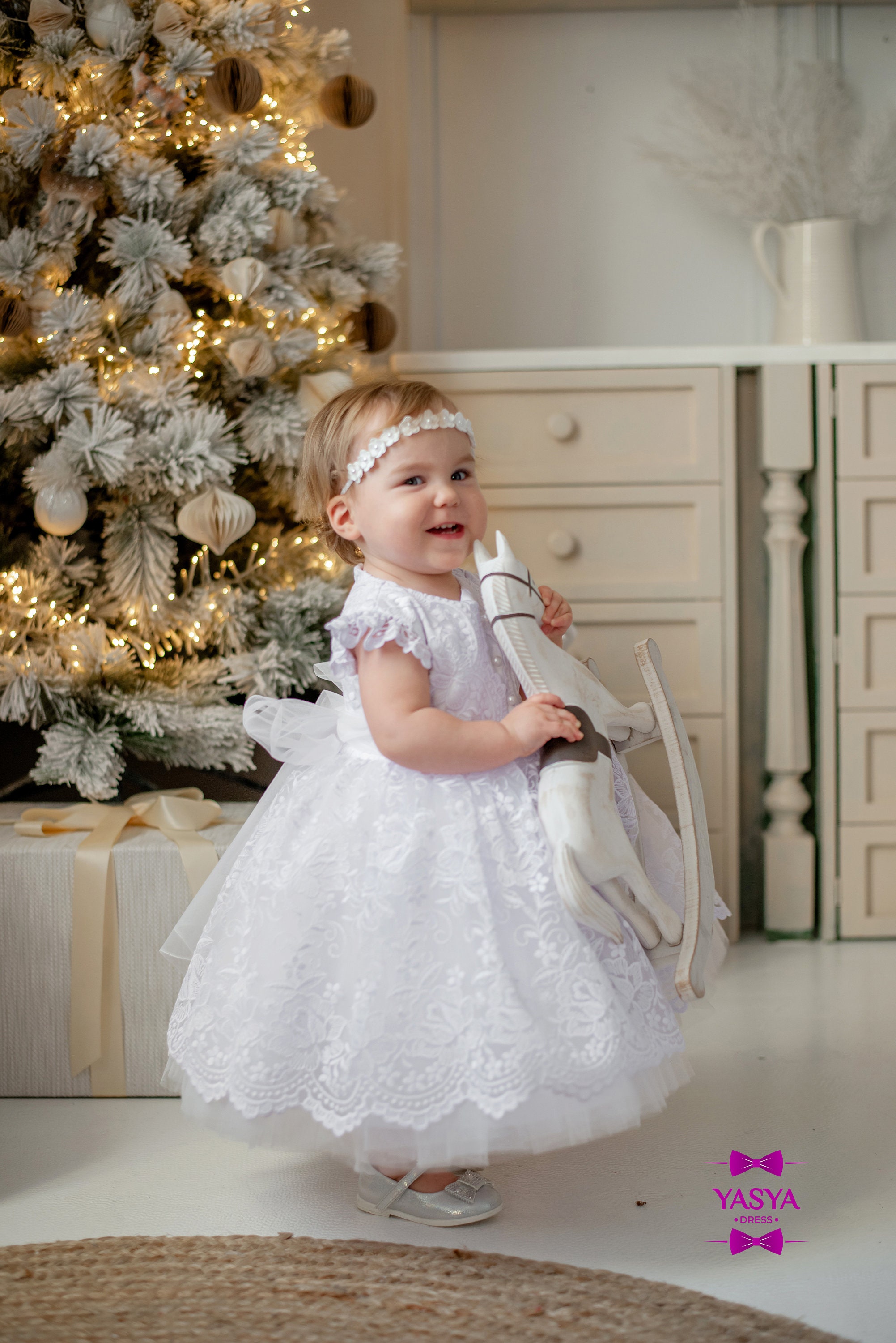white lace christmas dress white christmas dresses Off White Maxi Dress With Lace Top And Back Bow