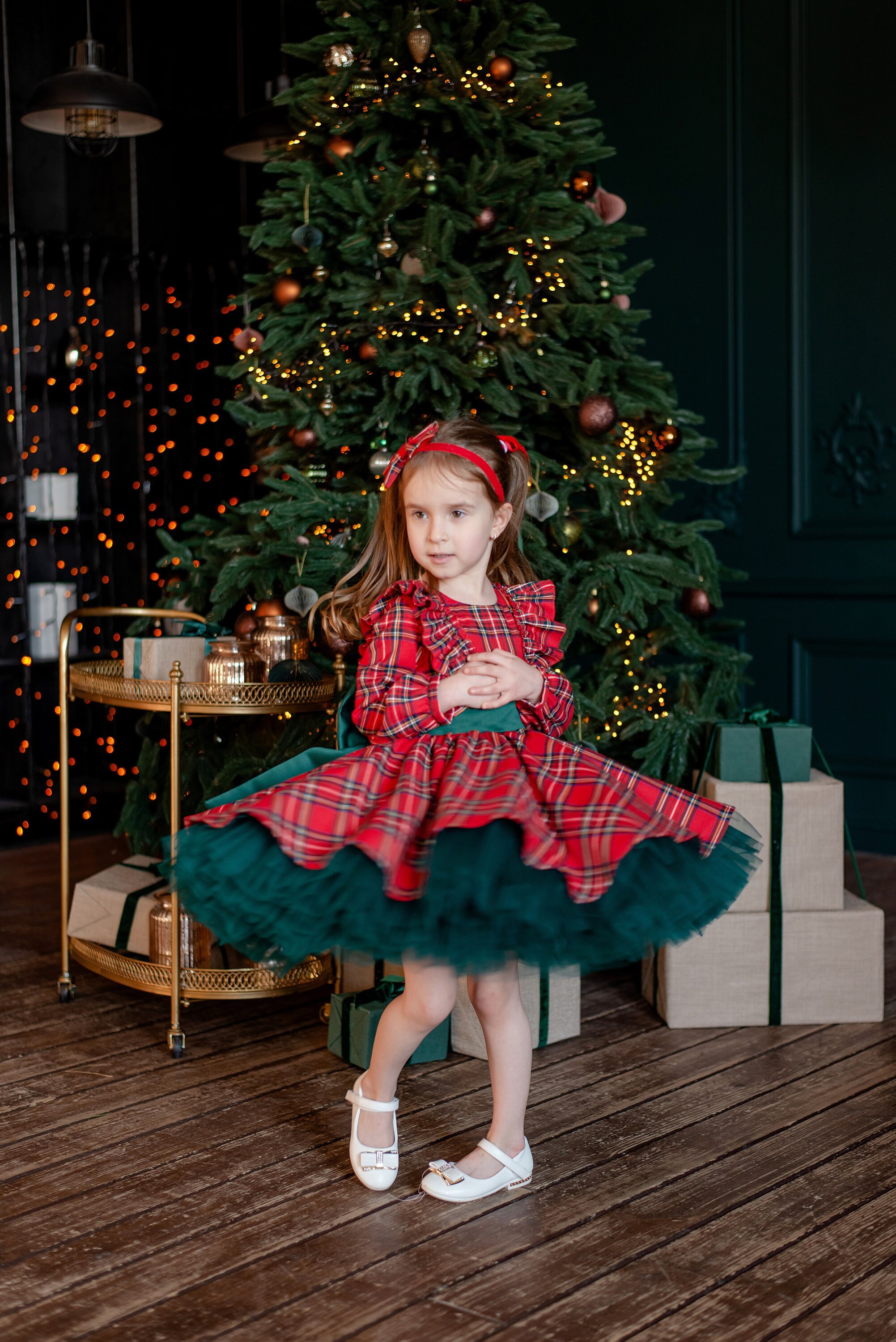Smocked Dress Girls Size 5 Christmas Dress First Christmas Dress, Tartan  Christmas Girls Dress, Toddler Christmas
