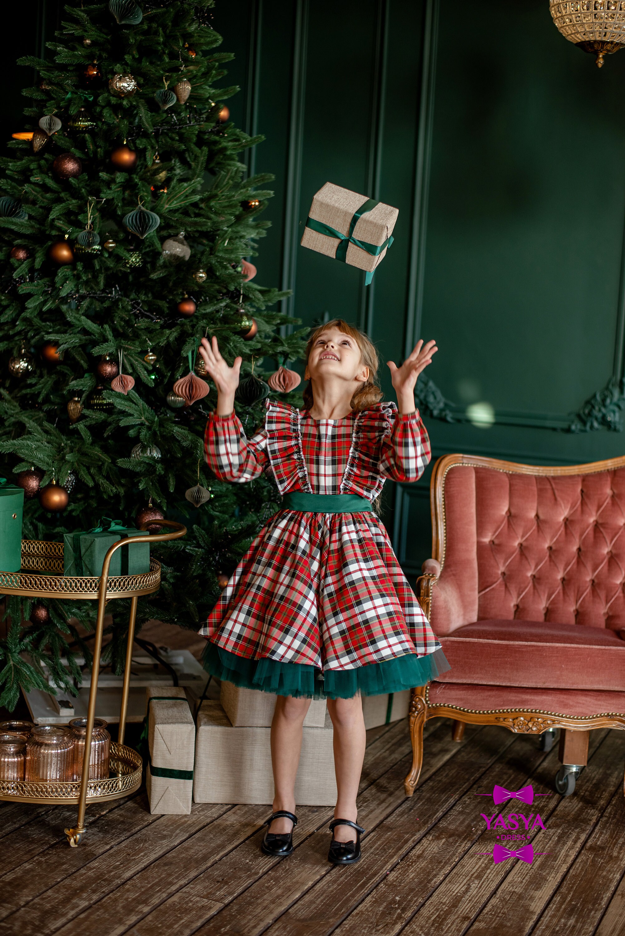 white christmas dresses Shop Toddler Christmas Dress, Girls Christmas Dress, Red Tartan Party Dress, Girls Holiday Dress, Photoshoot, Plaid Ruffle Dress,Tutu Retro Dress - main image 0